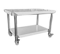 Hamoki 600mm Wide Stainless Steel Charbroiler and Griddle Stand - 600mm Deep With Bottom Shelf and Lockable Castors IMT-