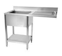 Hamoki Catering Stainless Steel Dishwasher Sink Right Hand Drainer 1200mm Wide 700mm Deep STSD-127R