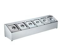 Hamoki Catering Stainless Steel Prep Station 6 x 1/6 GN 100mm Deep GNR-6A