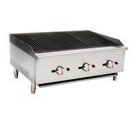 Hamoki Commercial 3 Burner Countertop Gas Chargrill 900mm Wide Nat Gas ECB-36SX