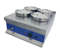 Hamoki Commercial 4 Round Pot Bain Marie with Drain Tap 4 x 4 Ltr 13A Plug-in BM-4x4