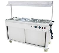 Hamoki Commercial 4 x 1/1 GN Mobile Heated Servery Gantry 1500mm Wide 291006