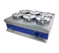 Hamoki Commercial 6 Round Pot Bain Marie with Drain Tap 6 x 4 Ltr Plug In BM-6x4