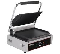 Hamoki Commercial Extra Large Single Contact Grill Ribbed Top Flat Bottom Plate PG-MC