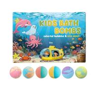 Hamosky Bath Bombs Gift Set, 6 Pack, Bubble Bath Salt Ball, Moisturizing Salt Ball, Colorful Bubbles with Natural Scent, Moisturising and Cleansing, 180g for Women Girls Kid