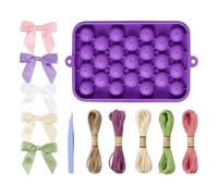 Hamosky Grape Soap Making Kit with Silicone Mould, Handmade Soap Maker, Jute Rope, Satin Bows and Tweezers, Purple, DIY Craft Set for Beginners and Kids