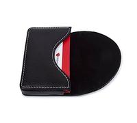 Hamosky Leather Business Name Card Holder Case Wallet Credit Card Book with Magnetic Shut (Black)