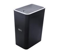 Hamosky Press Top Waste Bin, 10L/15L Large Capacity Trash Can, Bedroom Garbage Can With Lid, Push Top Trash Bin, Sealed Lid, Plastic, White/Black/Blue, for Kitchen, Bathroom, Office, RV (Black,L-15L)