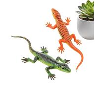 Hamosky Realistic Lizard Toy Figures, 2-Piece Set Educational Goodie Bag Fillers,Changeable Reptile Toy for Kids, Colour Changing Reptile, STEM Learning for Boys Girls Children