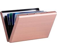 Hamosky RFID Credit Card Holder, Stainless Steel Wallet Case for Men and Women (Rose Pink)