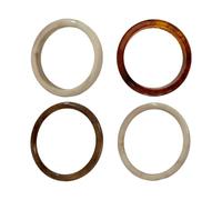 Hamosky Vintage Resin Bangle Set, 4 Pcs Resin Bracelet,Ladies Punk Jewelry Wristband, Marble Pattern Acrylic Bracelets, Brown and Beige, 7.5cm Diameter, Geometric Design for Women