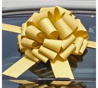 Hampabox MEGA GIANT CAR BOW (40cm diameter) + 6 METRES of RIBBON for Cars, Bikes, Big Birthday GLITTER GOLD