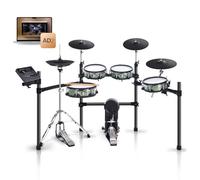 HAMPBACK ACE-530 Electric Drum Set with Double Layer Mesh Heads, Choke Cymbals, Standalone High Hat Stand, Authentic Drum Sound Restoration and