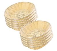 Hamper Basket 10Pcs Oval Bread Baskets for Table Plastic Baskets 7.9x2.4'' Empty Food Fruit Basket Bin for Kitchen, Restaurant, Centerpiece Display, Bread