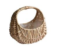 Hamper Basket Flower Arrangement Basket Half Moon Wicker Basket Woven Basket With Handle Wedding Flower Girl Baskets
