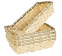 Hamper Basket Gift Baskets Empty Hamper Baskets for Gifts Empty Empty Hamper Basket 5pcs 10.2x6.3x3in Bamboo Woven Gift Basket Desktop Fruit Vegetable Small Basket for Kitchen Restaurant
