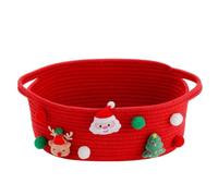 Hamper Basket Large Capacity Christmas Basket | Simple Green Red Hand-held(Red - L)