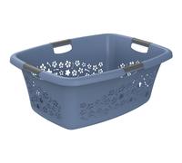 Hamper Laundry Basket Toys Flowers Bubbles 50 L Horizon Blue 65x49x26 CM