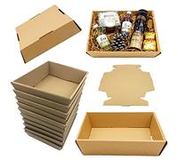 Hamper Tray Cardboard Trays Empty Food, Fruit, Cans, Drinks, Gift Display, Christmas Hampers, Beauty Boxes etc. Made in The UK. Size: 10" Long x 8.8" Wide x 2.4" Deep (5)