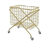 Hamper, Versatile Organizer Cart with Metal Frame and Removable Storage Basket, Bathroom Laundry Hamper for Laundry Room Bedroom(Yellow,59cm)