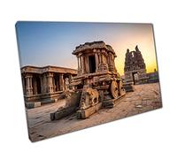 Hampi Karnataka Vijaya Vitthala Temple Carved Out Of Rock India Ancient Architecture Wall Art Print On Canvas Picture For Home Office Decor 91x61cm (36x24In)