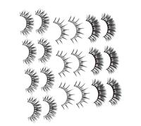 HAMPPLIES 10 Pairs Synthetic Rhinestone False Eyelashes Natural Look Lashes Lightweight Glamour for Women Fancy Dress Parties Cosplay Halloween and Stage Performance