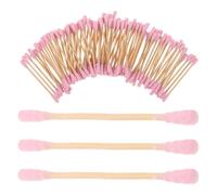 HAMPPLIES 1000pcs Pink Double Head Cotton Swabs Spiral Tips with Wooden Handles for Makeup Removal Ear Cleaning and Cosmetic Application Soft Absorbent Buds for Precise Skincare and Hygiene