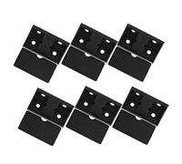 HAMPPLIES 100pcs Black Corner Braces with Caps Angle Brackets for Cabinet Fastening Shelf Support Brackets with Four Mounting Easy Installation Furniture Corner Fastener for Woodworking and