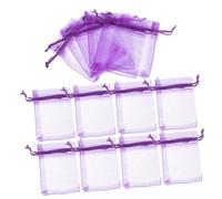 HAMPPLIES 100Pcs Dark Purple Organza Drawstring Pouches for Candy Lavender Presents Lightweight Bags for Party Anniversary Festival Valentine Day Spice Sachets and Use