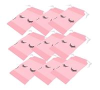 HAMPPLIES 100pcs Eyelash Drawstring Bags Pink Cosmetic Storage Pouch Durable Makeup Organizer for Travel and Home Use Unique Design for Easy Access