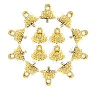 HAMPPLIES 100pcs Plastic Ornament Cap Covers Replacement Christmas Ornament Hangers for DIY Disco Ball Decorations Gold Tone for Xmas Tree Party Supplies