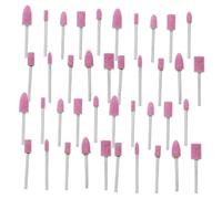 HAMPPLIES 100pcs Red Corundum Mounted Stone Grinding Bits Mixed Shapes and Conical Rotary Tool Heads for Precision Grinding Polishing Buffing Surfaces and Side Faces Electric Accessories