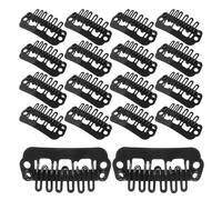 HAMPPLIES 100pcs U-shape Wig Clips for Hair Extensions with Strong Snap Hold Hair Water Drop Design Secure Black Extension Tools for Stylish Women