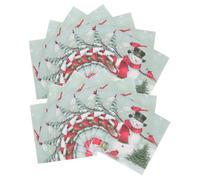 HAMPPLIES 100Pcs Xmas Paper Napkins Christmas Party Printed Napkins with Snowman Design Soft Serviettes for Holiday Celebrations and Themed Gatherings