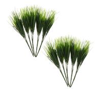 HAMPPLIES 10pcs Artificial Grass Decor Fake Plants Lifelike Simulation Grass Ornament Green for Home Office Garden Decoration Non Deforming Natural Atmosphere Enhancer