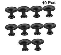 HAMPPLIES 10pcs Black Round Door Handles Kitchen Cabinet Knobs Cupboard Pulls Aluminum Alloy Vintage Style for Wardrobe Furniture