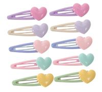 HAMPPLIES 10Pcs Colorful Heart Hair Clips Lightweight Decorative Hair Barrettes for Women and Creative Hairpins for All Hairstyles Birthday and Festival Gift