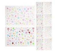 HAMPPLIES 10pcs DIY Face Rhinestone Stickers Set, Cute Gem Patches with Ice and Solid Color Styles, Self-adhesive Makeup Jewels for Festival and Party Decor