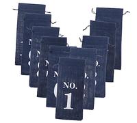 HAMPPLIES 10pcs Elegant Burlap Wine Holding Bags Drawstring Decorative Wine Bags