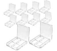 HAMPPLIES 10pcs Empty Eyeshadow Transparent Makeup Organizer for Lipstick Blush and More Durable Cosmetic Storage Boxes for DIY Makeup and Travel