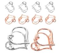 HAMPPLIES 10PCS Heart Shaped Claw Clips Strong Hold Hair Jaw Clamps Romantic Styling Accessories for Women Silver Rose Gold Non-slip Grip for Various Hair Types