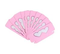 HAMPPLIES 10Pcs Heart-shaped False Eyelash Packaging Boxes with Transparent Window Lightweight Eyelash Storage Case for Travel and Daily Use