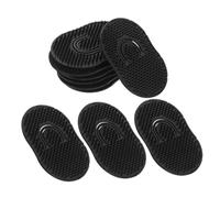HAMPPLIES 10pcs Men Pocket Slick Comb Silicone Hair Washing Massage Brush Portable Pocket Hair Brush Scalp Cleaning Massage Comb Palm Wash Scalp Care Black