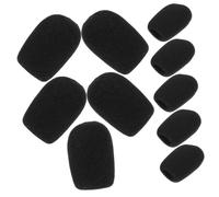 HAMPPLIES 10pcs Microphone Sponge Covers Dense Windscreen for Headset Handheld Mics Noise Reduction Interference Protection Compatible with Multiple Brands