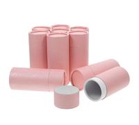 HAMPPLIES 10pcs Pink Kraft Paper Tube Containers with Lid 50ml round Tea Packaging Boxes for Tea Bag Storage and Essential Oil Bottle Organizer Set