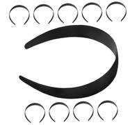 HAMPPLIES 10pcs Plain Hard Craft Headbands Black Plastic Wide Flat Hairbands for DIY Hair Accessories Women Versatile for Parties Weddings and Everyday Wear Unleash Creativity
