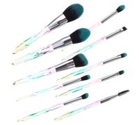 HAMPPLIES 10pcs Professional Cosmetics Makeup Tool Makeup Brush Diamond Handle for Foundation Brush Face Powder and Eyebrow Application