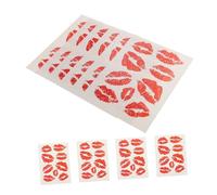 HAMPPLIES 10pcs Red Lips Temporary Tattoo Stickers Lipstick Mark Stickers for Stage Performances and Birthday Parties Easy to Apply Faux Body for Girls