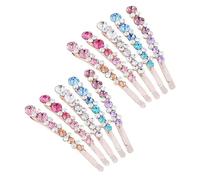 HAMPPLIES 10pcs Rhinestone Hair Clips for Brides Sparkly Hair Barrettes White Purple Blue for Weddings Birthdays Special Occasions