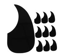 HAMPPLIES 10pcs Waterdrop Guitar Pick Guards for Acoustic Guitars Scratch-resistant Plastic Protector Plates Elegant Black Accessories for Live Performances